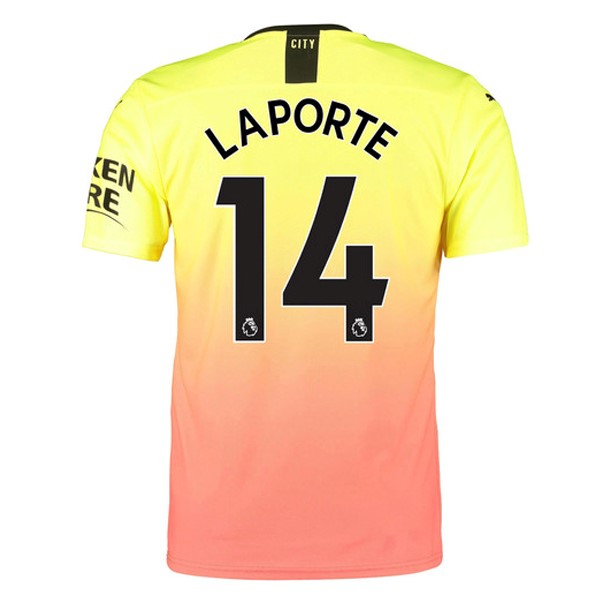 Trikot Manchester City NO.14 Laporte Ausweich 2019-20 Orange Fussballtrikots Günstig